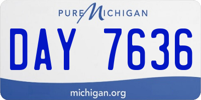 MI license plate DAY7636