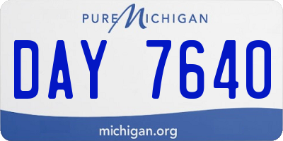 MI license plate DAY7640