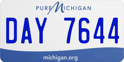 MI license plate DAY7644