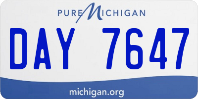 MI license plate DAY7647