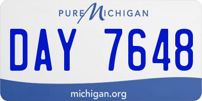MI license plate DAY7648