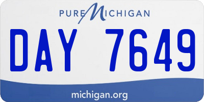 MI license plate DAY7649