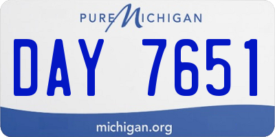 MI license plate DAY7651