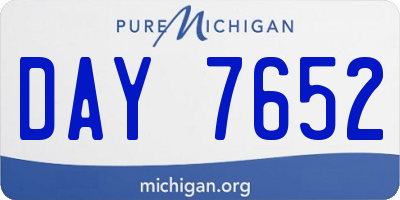 MI license plate DAY7652