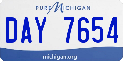 MI license plate DAY7654