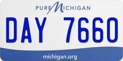 MI license plate DAY7660