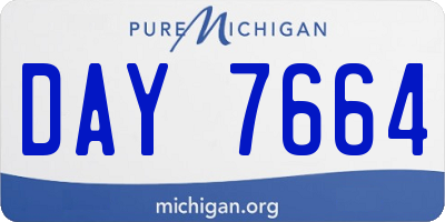 MI license plate DAY7664