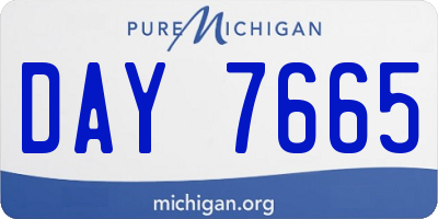 MI license plate DAY7665