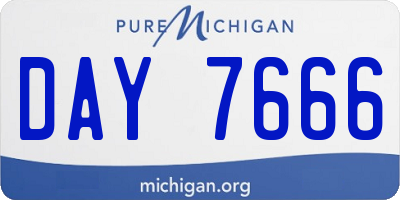 MI license plate DAY7666