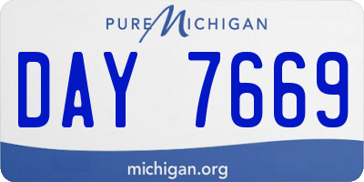 MI license plate DAY7669
