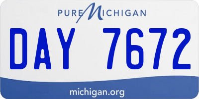 MI license plate DAY7672