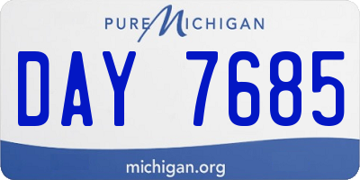 MI license plate DAY7685