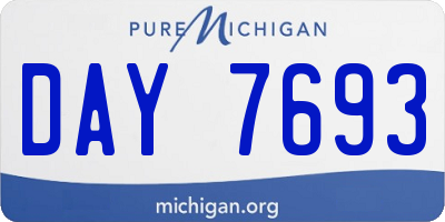 MI license plate DAY7693