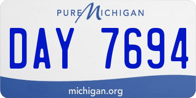 MI license plate DAY7694
