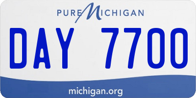 MI license plate DAY7700