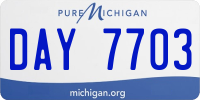 MI license plate DAY7703