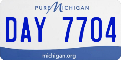 MI license plate DAY7704