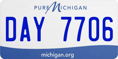 MI license plate DAY7706