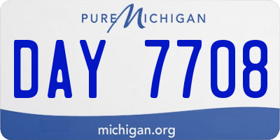 MI license plate DAY7708