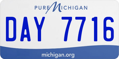 MI license plate DAY7716