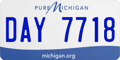 MI license plate DAY7718