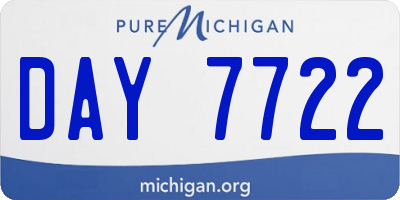 MI license plate DAY7722