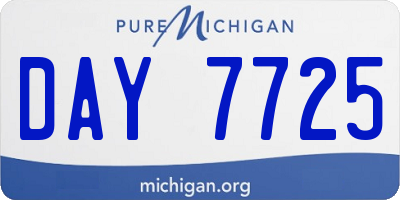 MI license plate DAY7725