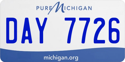 MI license plate DAY7726
