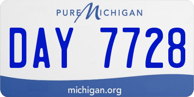MI license plate DAY7728