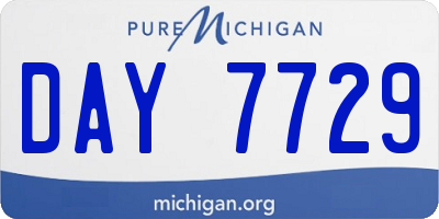 MI license plate DAY7729