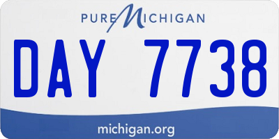MI license plate DAY7738