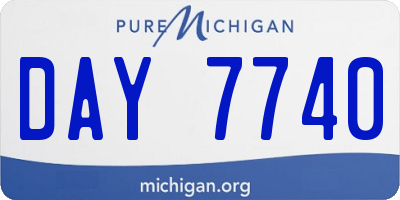 MI license plate DAY7740