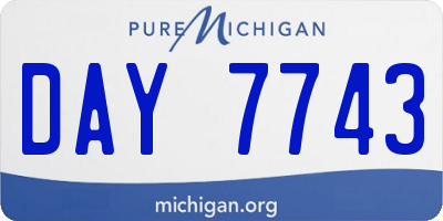 MI license plate DAY7743