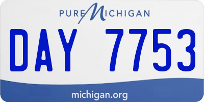 MI license plate DAY7753