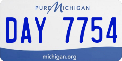 MI license plate DAY7754