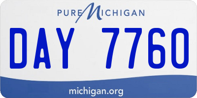 MI license plate DAY7760