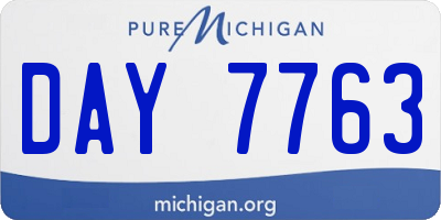 MI license plate DAY7763