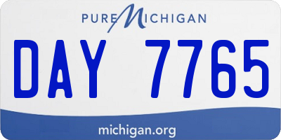 MI license plate DAY7765