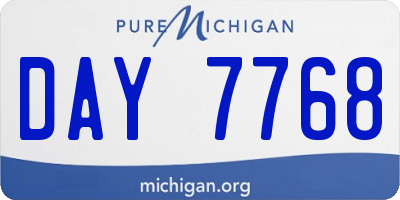 MI license plate DAY7768