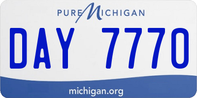 MI license plate DAY7770