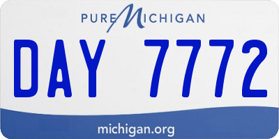MI license plate DAY7772