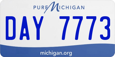 MI license plate DAY7773