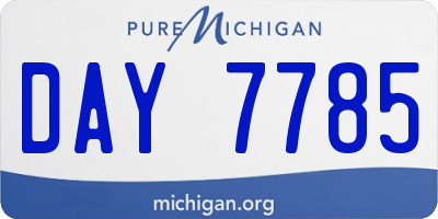 MI license plate DAY7785