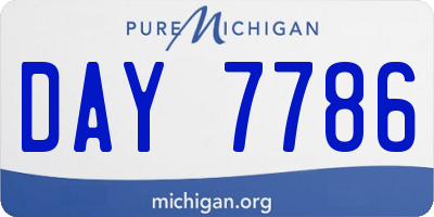 MI license plate DAY7786