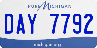 MI license plate DAY7792