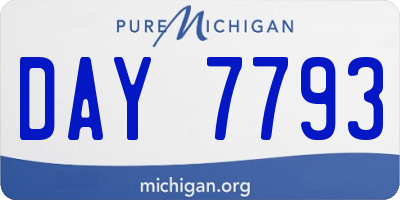 MI license plate DAY7793