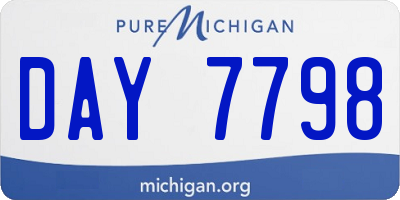 MI license plate DAY7798