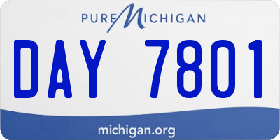 MI license plate DAY7801
