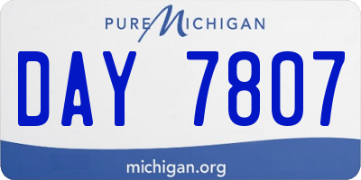 MI license plate DAY7807