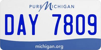 MI license plate DAY7809